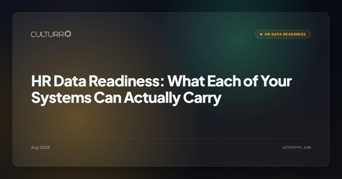 HR Data Readiness: What Each of Your Systems Can Actually Carry